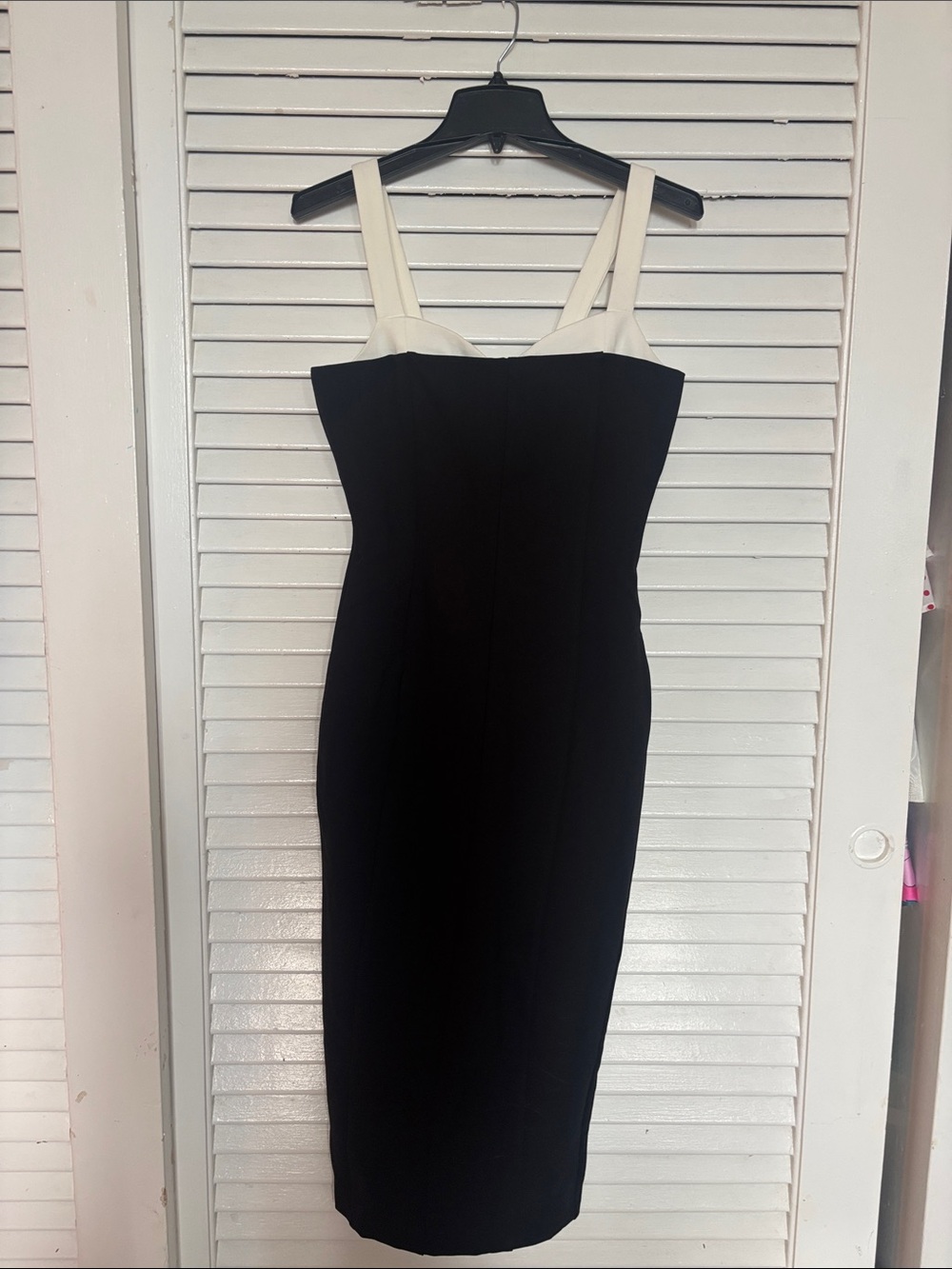 Christian Lacroix Classic Black Sheath Dress with White Straps
